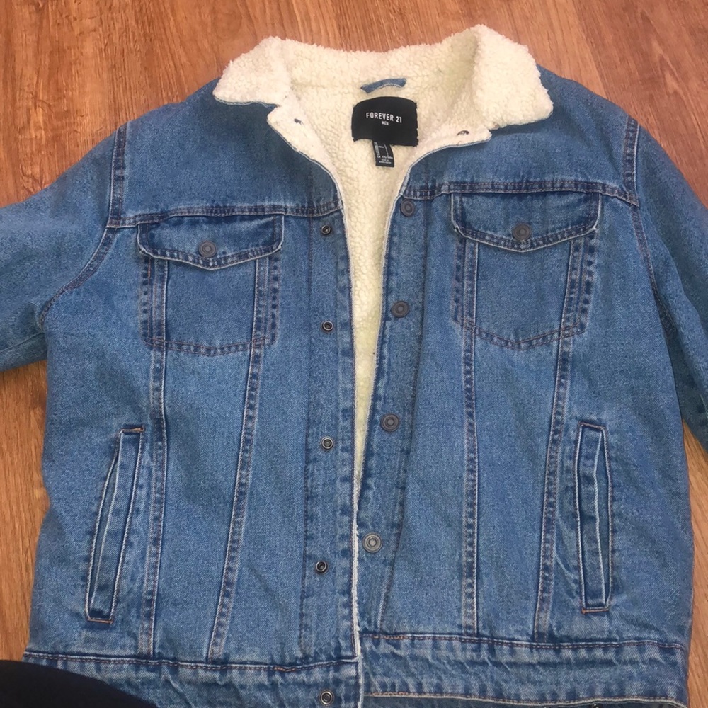 Forever 21 Sherpa lined denim jacket